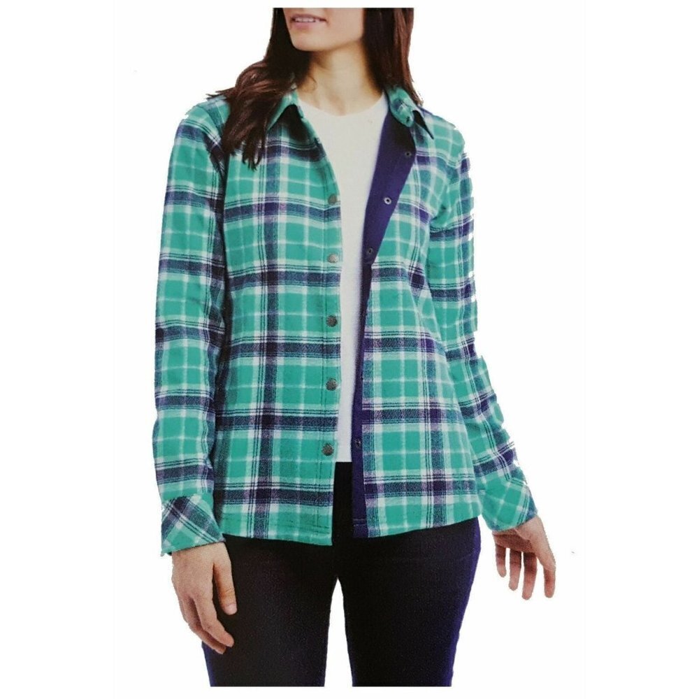 Orvis M Fleece Lined Flannel Plaid Shirt Shacket